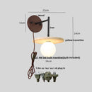 Axyaa Yellow Travertine LED Wall Lamp Nordic Stair Light Fixtures Iron Pull Chain