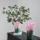 Axyaa Pink Gradient Glass Vase Hydroponic Terrarium Home Decoration Flower Arrangement
