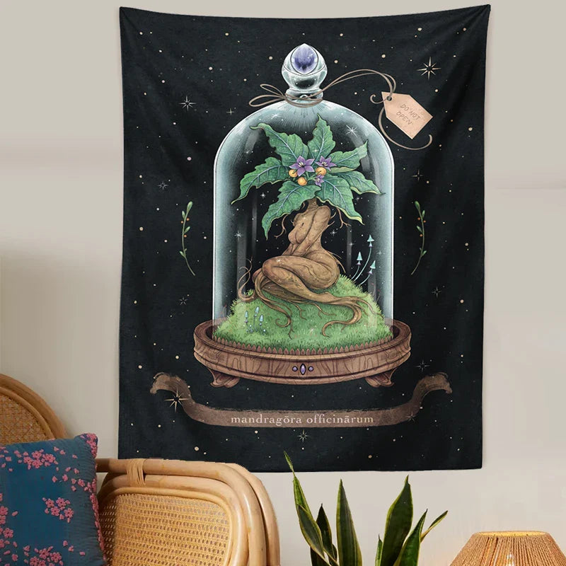 Forest Magic Datura Tapestry Wall Art by Axyaa - Bohemian Decor for Home