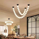 Axyaa White Ball LED Pendant Light Chandelier for Stylish Indoor Decor