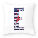Axyaa Striped Alphabet Decorative Cushion Cover in Blue and White, 45x45cm