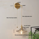 Axyaa Vintage Glass Wall Light with Adjustable LED and Pull Chain Switch