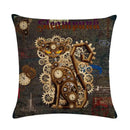 Axyaa Retro Typewriter Camera Linen Pillow Cover 45x45cm