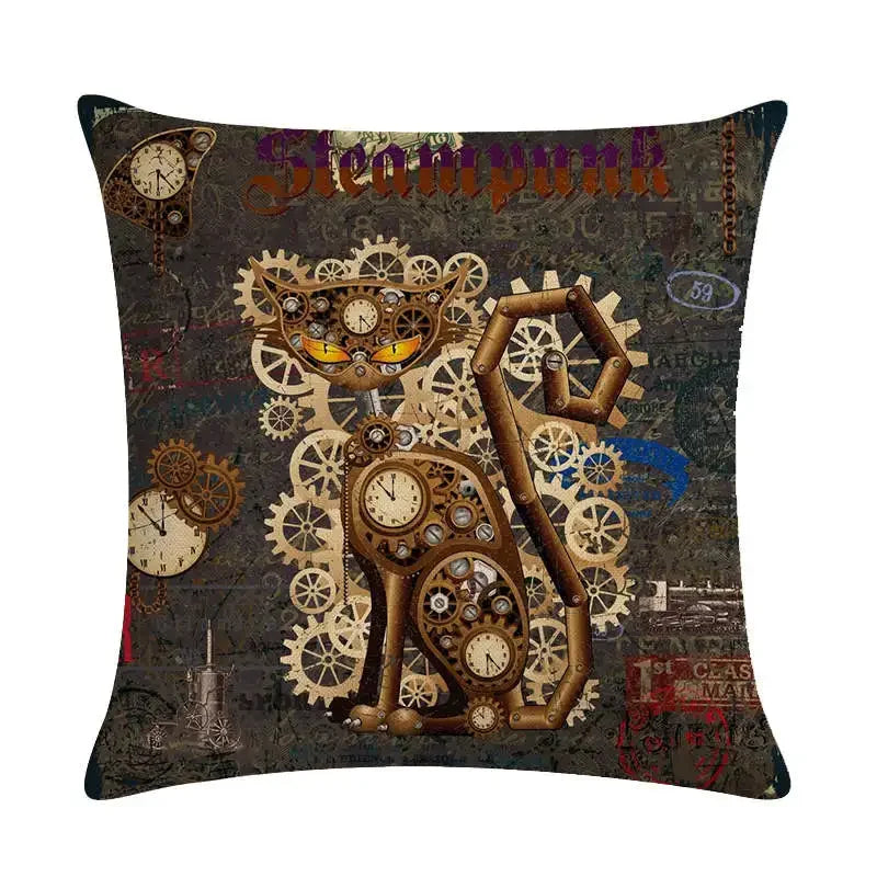 Axyaa Retro Typewriter Camera Linen Pillow Cover 45x45cm