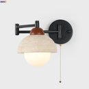 Axyaa Vintage LED Wall Lamps Swing Arm Pull Chain Switch Living Room Lights