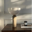 Axyaa Marble Desk Lamp: Minimalist Mushroom Design for Work, Bedroom, or Living Room