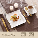 Axyaa Flora White Porcelain Coffee Cup and Saucer Set with Dessert Plates