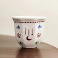 Axyaa Latte Flower Ceramic Coffee Cup,  Simple White Teacup,  Creative Round Mug