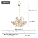 Axyaa Crystal Petal Chandelier Pendant Light - Luxury Hanging Lamp
