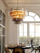 Axyaa Smokey Gray Glass Hanging Chandeliers for Dining Living Room Loft Bedroom