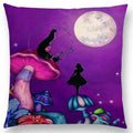 Cute Cat Moon Night Wonderland Witch Halloween Dance Pillow Cover by Axyaa