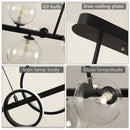 Axyaa Glass Bubble Pendant Lamp Black Gold LED Chandelier Light