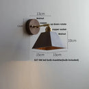 Axyaa Copper Lampshade LED Wall Sconce Walnut Wood Mirror Light