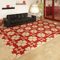 Axyaa Plaid Pattern Red Rug for Bedroom & Living Room, Washable & Anti-slip Floor Mat