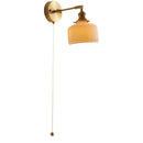 Axyaa Nordic Ceramic Copper LED Wall Lamp with Pull Chain Switch & Adjustable Up/Down Light