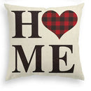 Axyaa Red Black Plaid Linen Pillow Cover - Customize 40x40 50x50 60x60