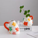 Axyaa Ceramic Flower Vase with Handle - Home Decor Plant Pot