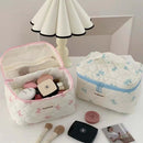 Axyaa Bow Makeup Bag: Large Capacity Portable Travel Toiletry Cosmetics Storage