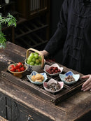 Axyaa Bamboo Tray Set for Dim Sum, Fruits & Dried Snacks