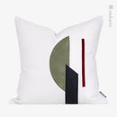 Modern Nordic White Green Stitching Leather Hotel Pillow Cover for Axyaa Square Pillow