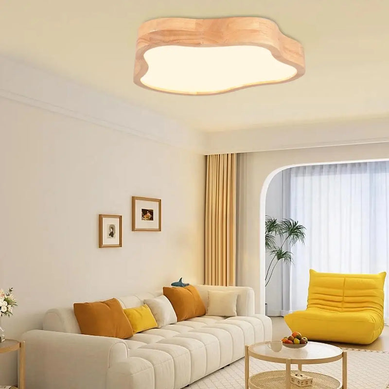 Nordic Cloud Wooden LED Ceiling Light for Home Living Room by Axyaa