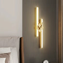 Axyaa LED Copper Line Pipe Wall Sconce with Acrylic Lampshade for Bedroom and Living Room
