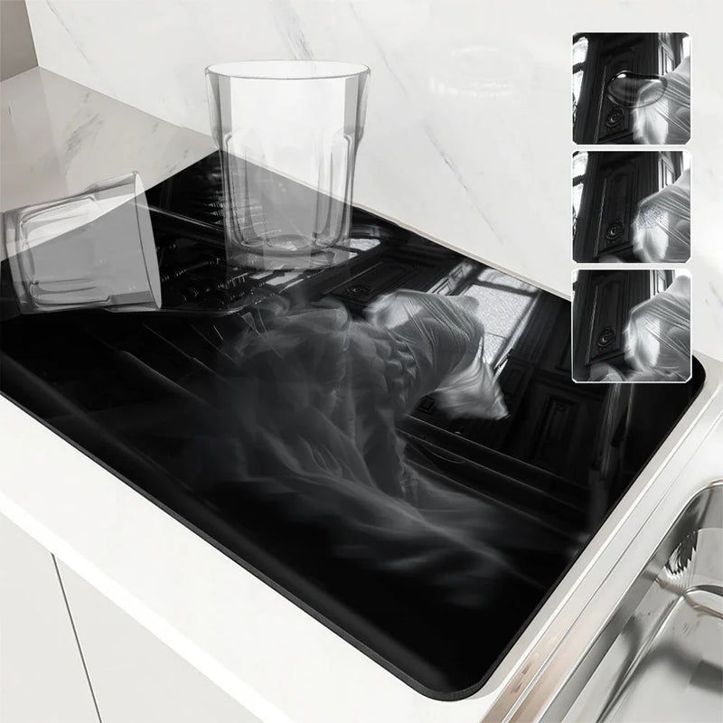 Axyaa Ghost House Absorbent Anti-slip Dish Mat