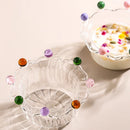 Axyaa Clear Glass Fruit Plate Bowl - Large Capacity Dessert Ice Cream Dish