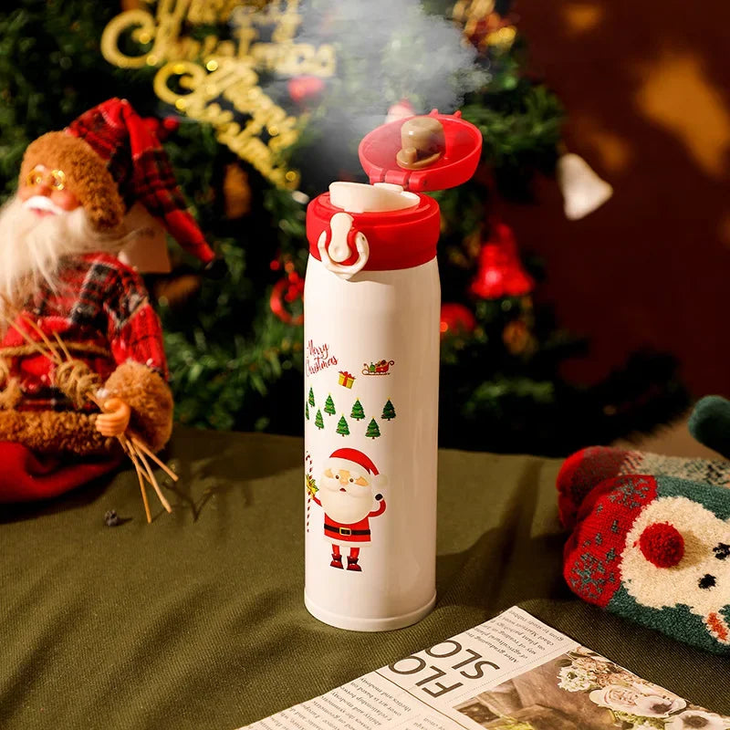 Axyaa Christmas Stainless Steel Vacuum Thermos Cup with Festive Designs for Xmas & New Year