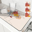 Axyaa Antiskid Flower Woman Kitchen Drying Mat