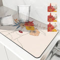 Axyaa Antiskid Flower Woman Kitchen Drying Mat