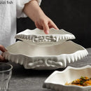 Axya Crab Shell Ceramic Dinner Plate Soup Noodle Salad Fruit Dessert Bowls