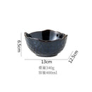 Axyaa Flame-Killed Ceramic Fruit Salad Bowl, Irregular Shape, Molecular Cuisine Tableware