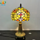 Peony Flower Desk Lamp Tiffany Style Axyaa Brand Hand-welded Metal Base E27 LED
