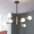 Axyaa Modern Nordic Sputnik Black LED Chandeliers, 4/6/8-Light Pendant Ceiling Fixtures