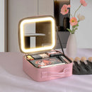 Axyaa LED Travel Makeup Bag with Adjustable Mirror & DIY Dividers