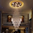 Axyaa Crystal Staircase Chandelier: Modern LED Lighting for Home, Hotel, and Restaurant