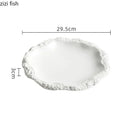 Axyaa Ceramic Steak Plate Irregular Shape Dinner Plate Kitchen Serving Tray