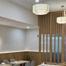 Axyaa Chinese Style Tea Room Pendant Light, Fabric Retro Ceiling Light for Living Room