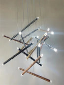 Luxury Axyaa LED Stair Chandelier for Modern Living and Dining Rooms
