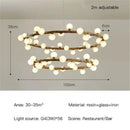 Axyaa Wood Branch Chandelier Pendant Light - Nordic Glass Hanging Lamp