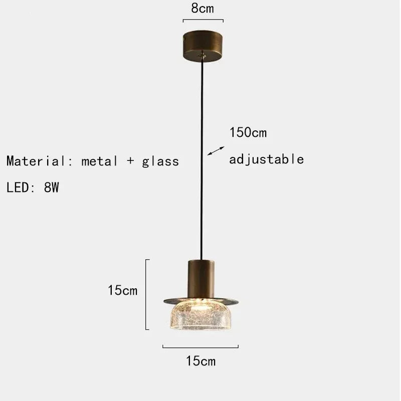 Axyaa Retro Cracked Glass LED Chandelier for Home, Bar, Coffee Shop