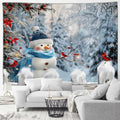 Axyaa Winter Snowman Print Tapestry for Christmas Party Decoration