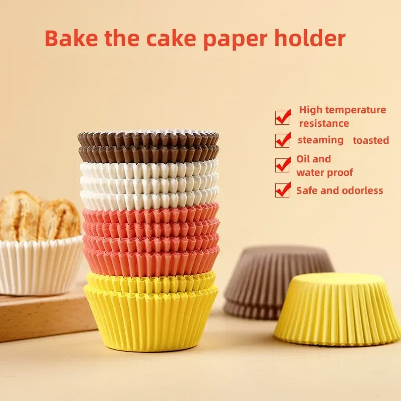 Axyaa Baking Paper Cupcake Moulds 100Pcs Waterproof Greaseproof Disposable Muffin Holders