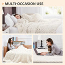 Chunky Knit Blanket 60x80 - Soft Chenile Throw for Couch by Axyaa