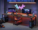Axyaa 90.55'' 2 Person Double Computer Desk with Shelves and Spacious Desktop