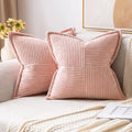 Axyaa Geometric Corduroy Pillowcase Yellow White Patchwork Splicing Home Decor
