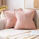 Axyaa Geometric Corduroy Pillowcase Yellow White Patchwork Splicing Home Decor
