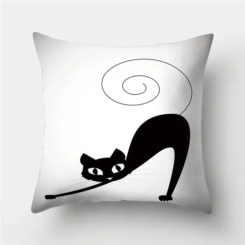 Cute Cat Cushion Cover 45x45cm - Axyaa Home Decor Pillowcases