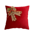 Axyaa Flannelette Bow Christmas Pillowcase 45x45 - Holiday Sofa Cushion Cover